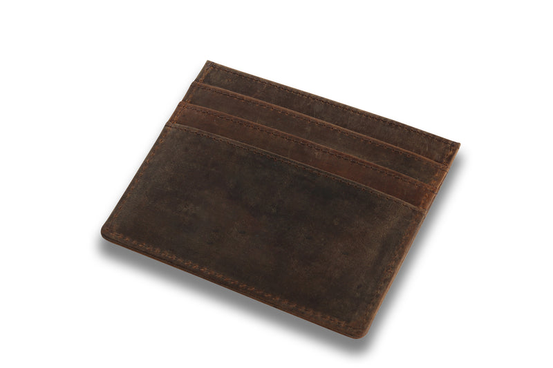Personalised Engraved Brown Leather Card Holder Wallet