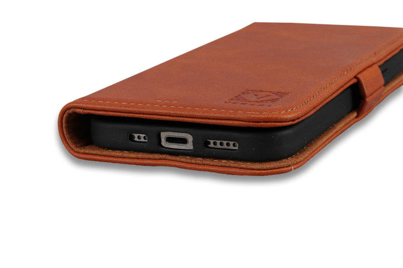 Personalised Engraved Brown Leather iPhone 12 Pro Case