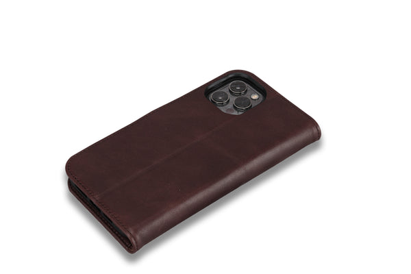 Personalised Engraved Dark Brown Leather iPhone 12 Pro Max Case