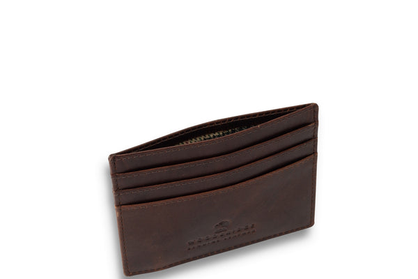 Personalised Engraved Brown Leather Card Holder Wallet