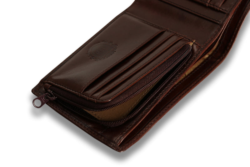 Personalised Engraved Bifold Dark Brown Leather Wallet