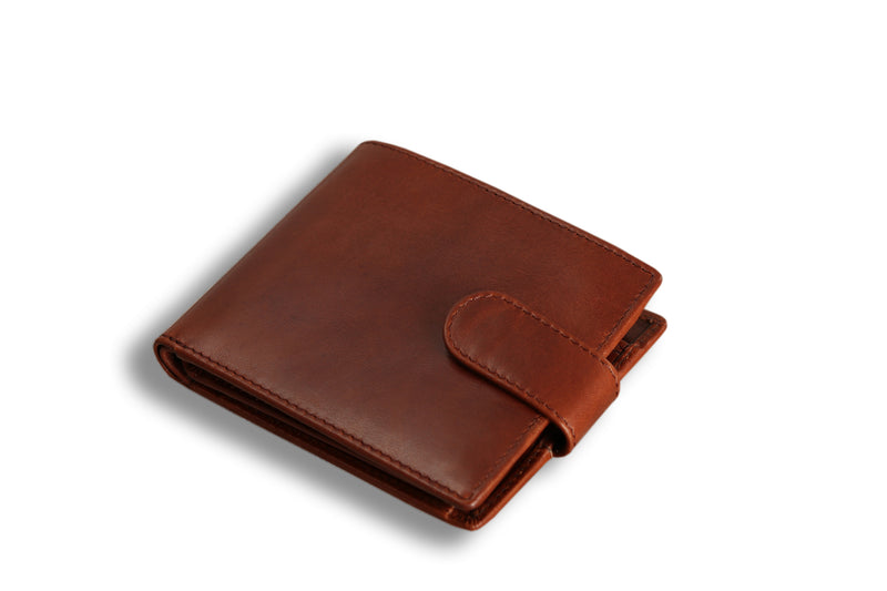 Personalised Engraved Cognac Bifold Leather Wallet